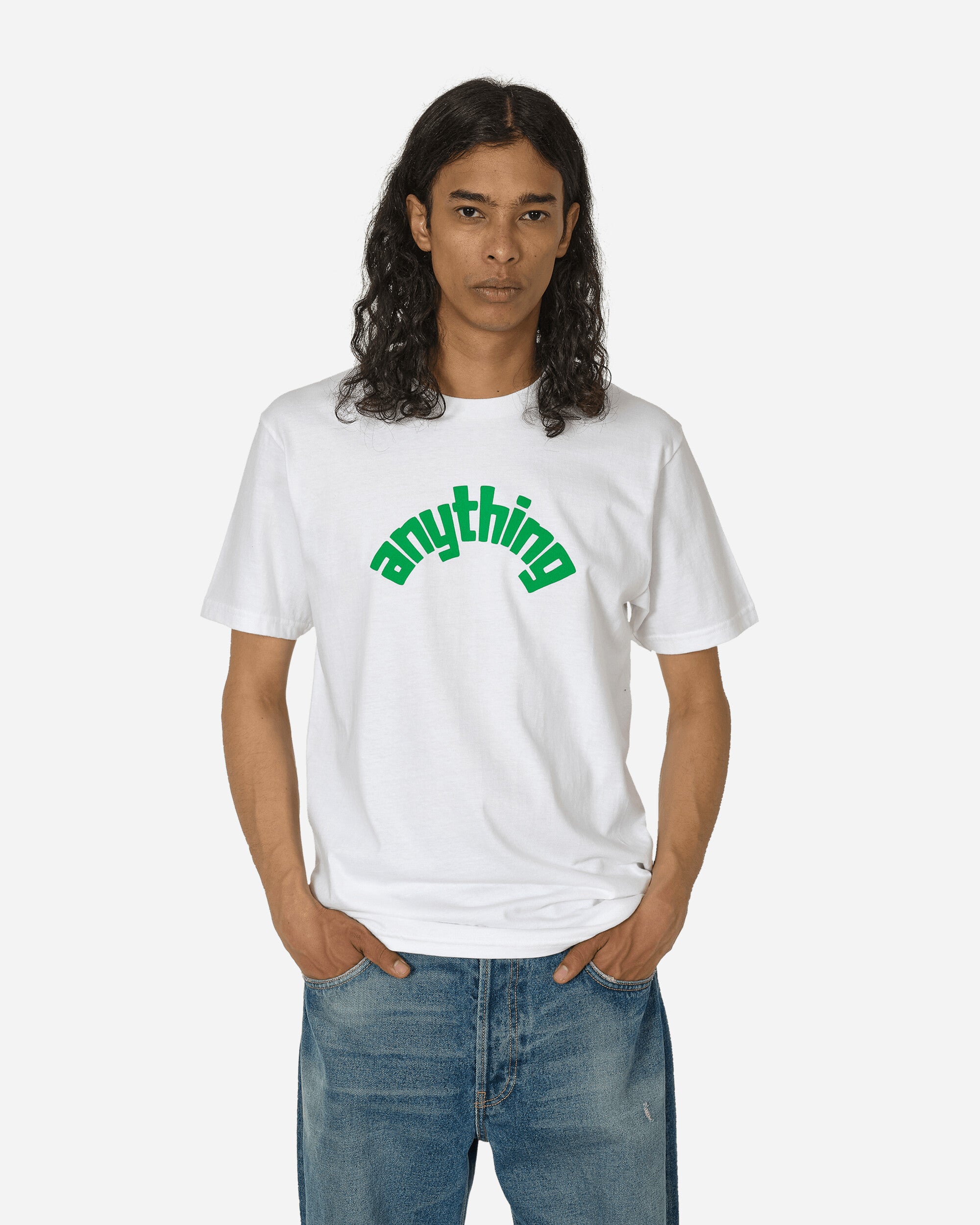 Curved Logo T-Shirt White / Green