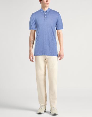Man Polo shirt Slate blue Size L Linen