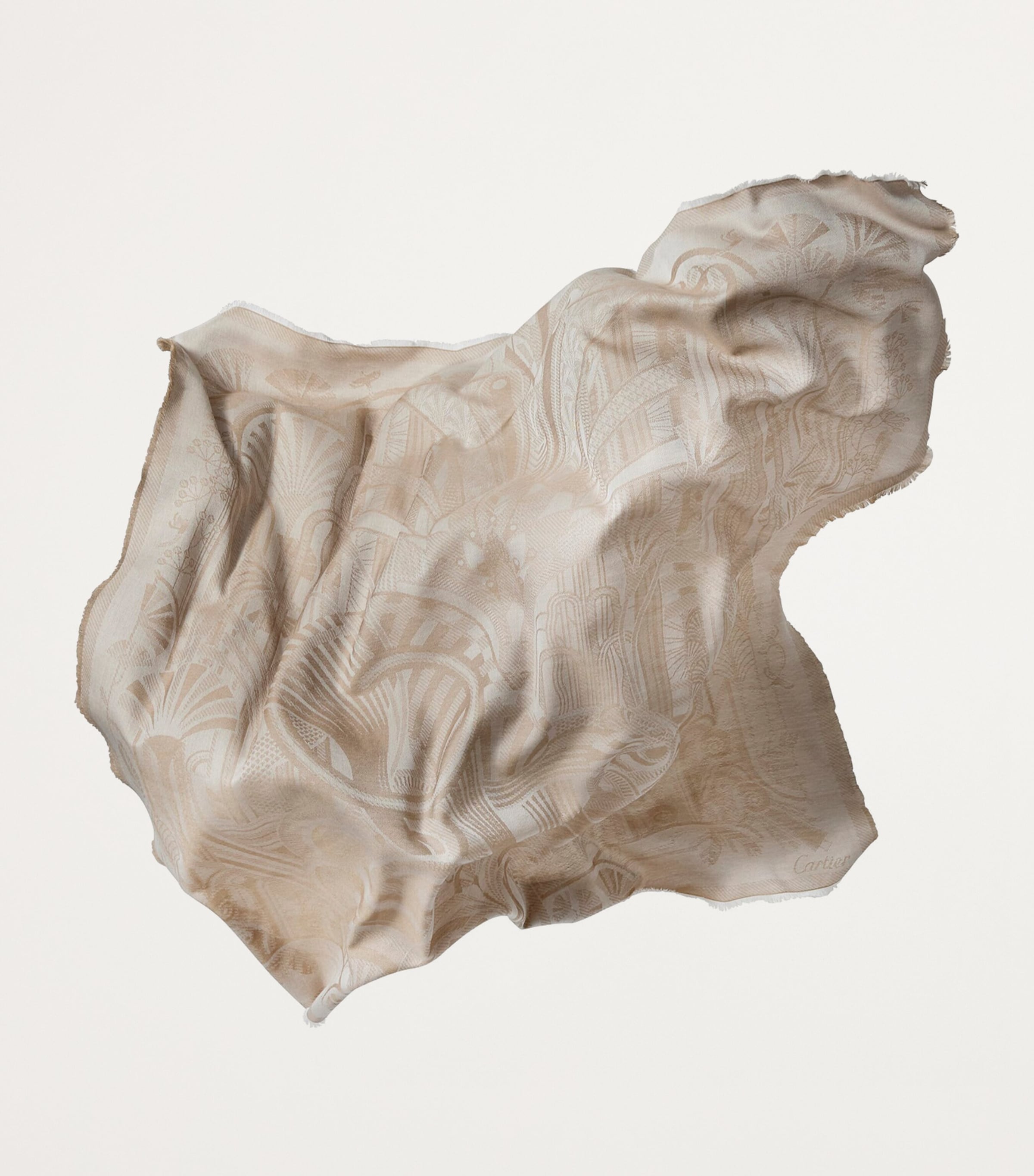 Wool-Cashmere Panthère Art Deco Scarf