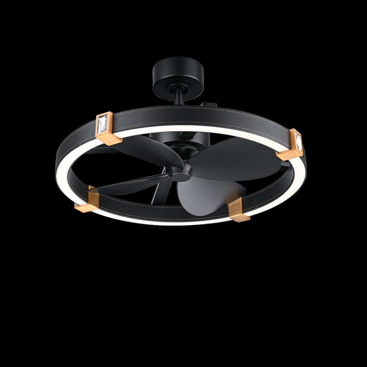 Aged Brass LED Fandelier from the Atomic Collection
