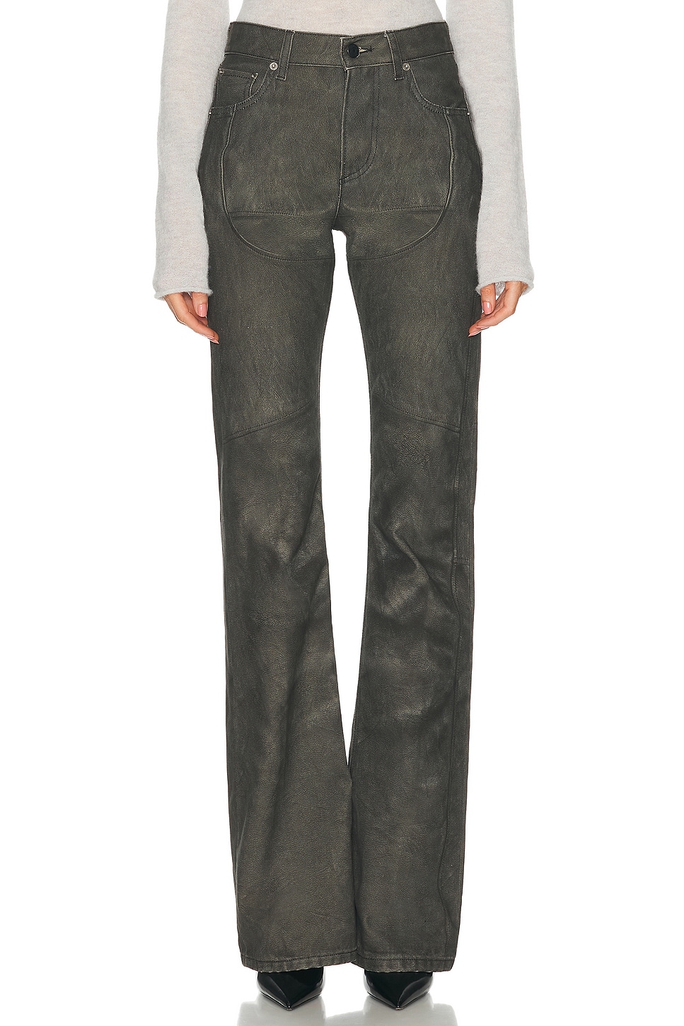Haikure Flora Pant in Leather Print - Black.  27 also in 25