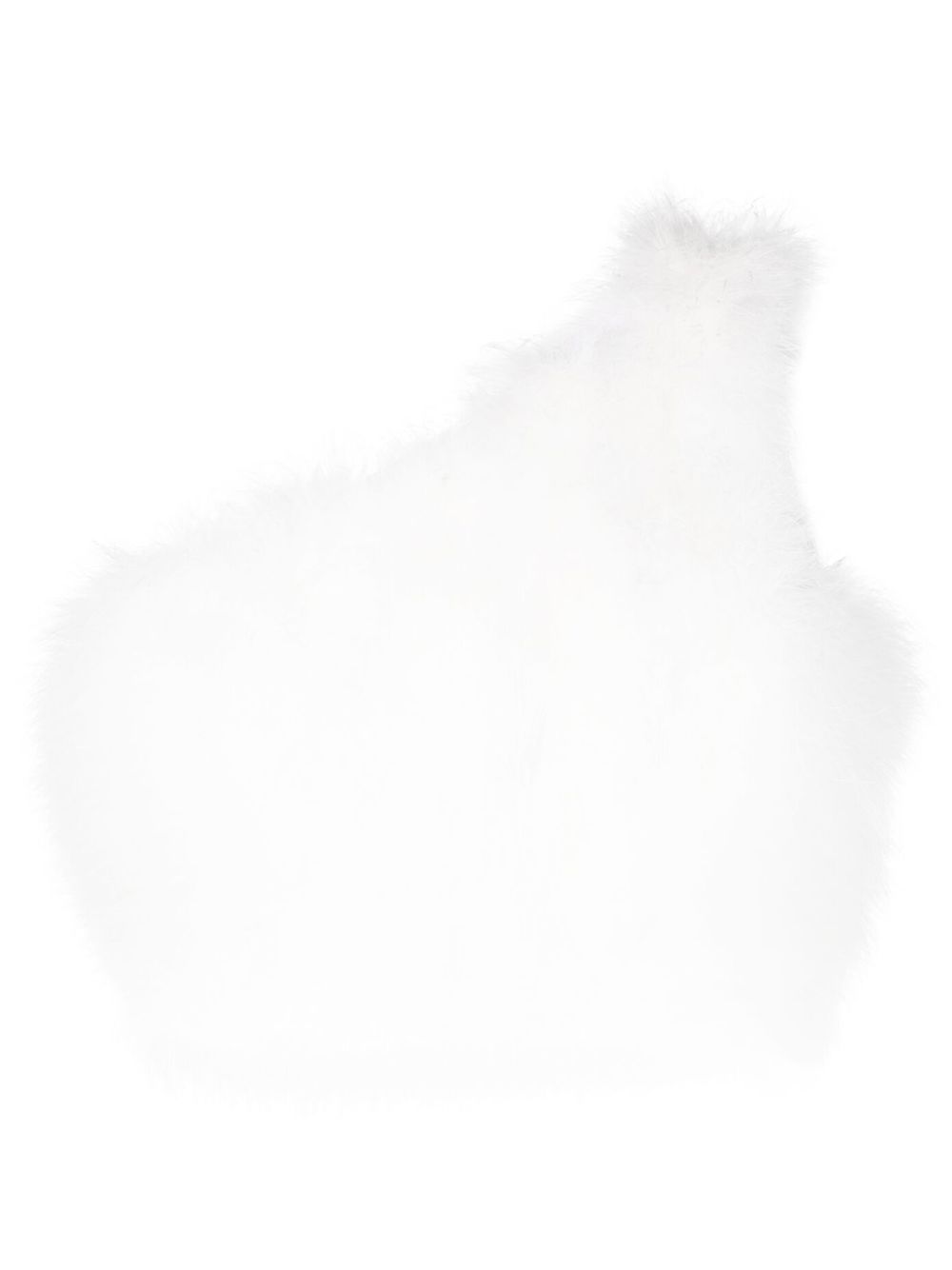 One shoulder cropped top - White