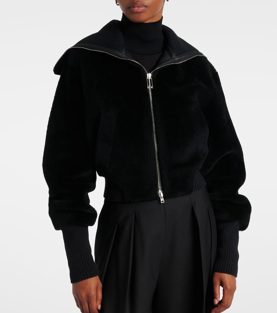 Shearling bomber jacket