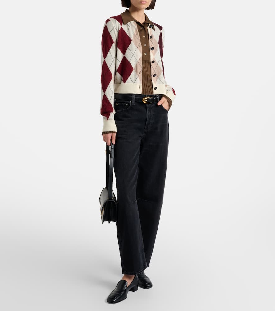 Miro cropped high-rise barrel-leg jeans