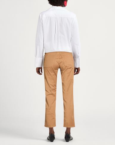 Woman Pants Brown Size 24 Cotton, Elastane