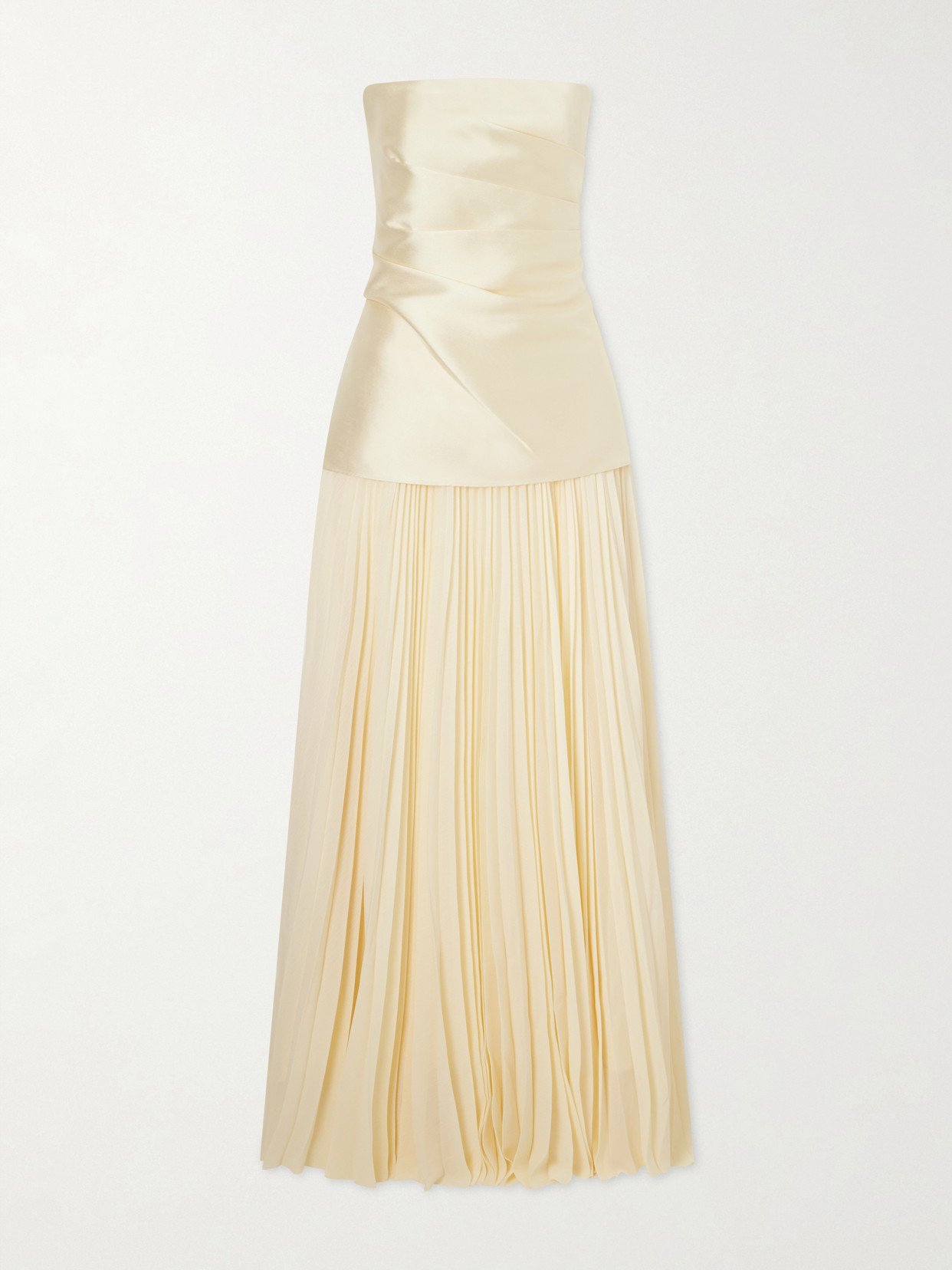 Claudette Steapless Twill And Chiffon Gown