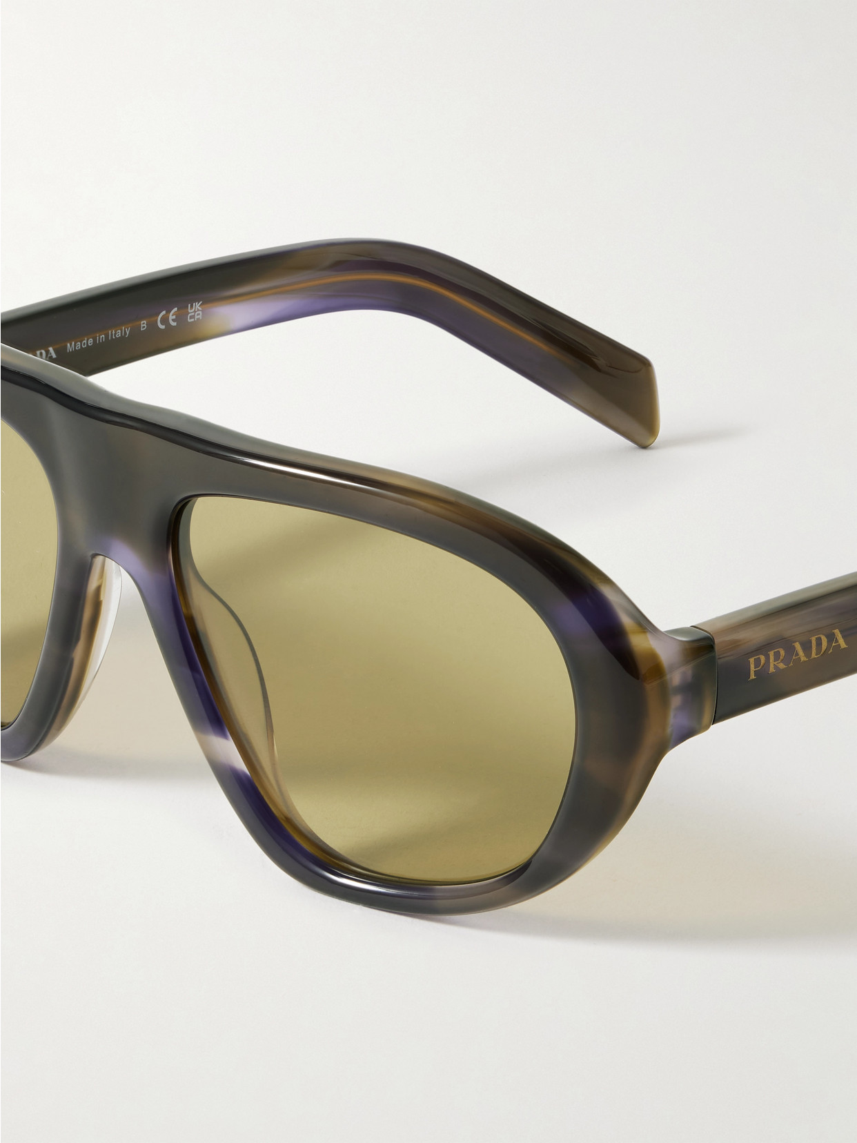 Oversized Aviator-style Acetate Sunglasses - Brown