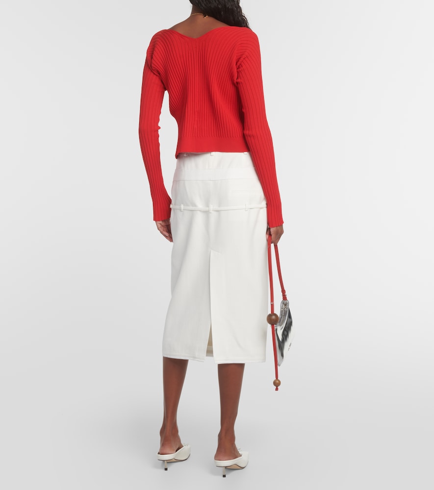 La Maille Pralu ribbed-knit cardigan