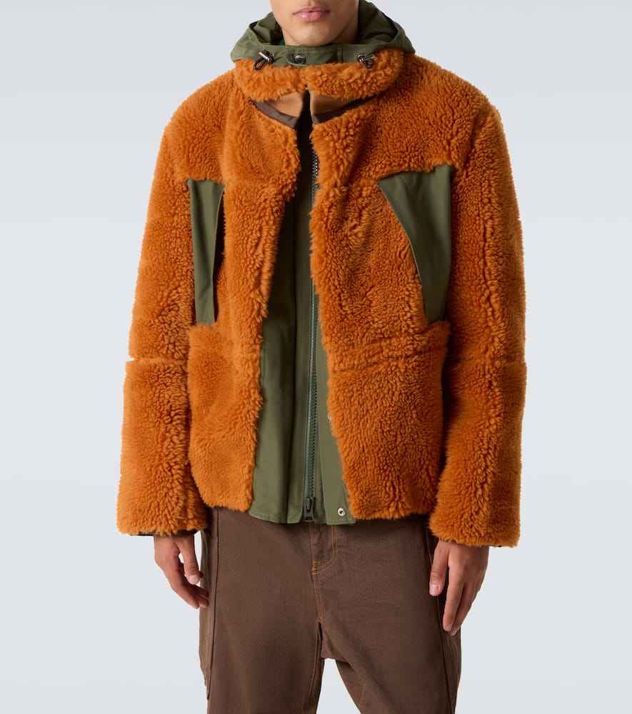 Wool-blend and canvas jacket