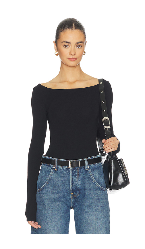 Entire Studios Scoop Neck Bodysuit in Black. XS. Also in