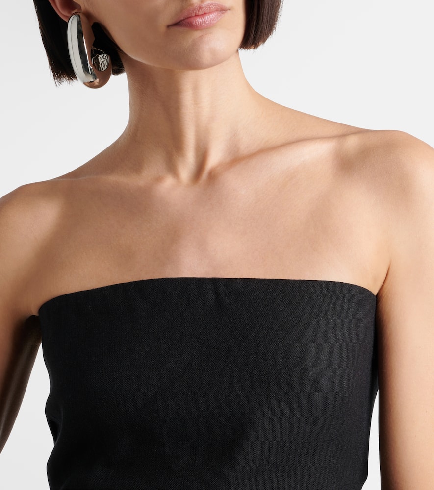 Dorian linen-blend tube top