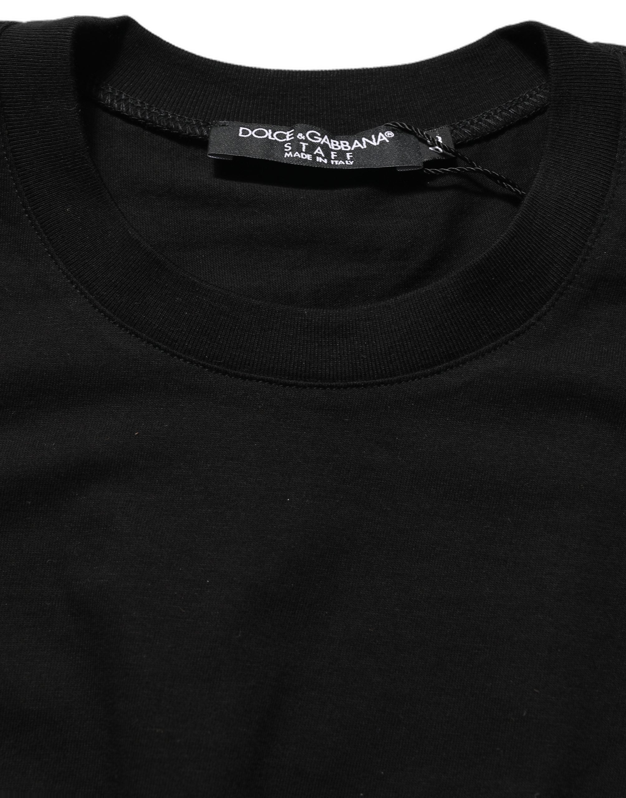 Cotton Crew Neck Sweater — Black