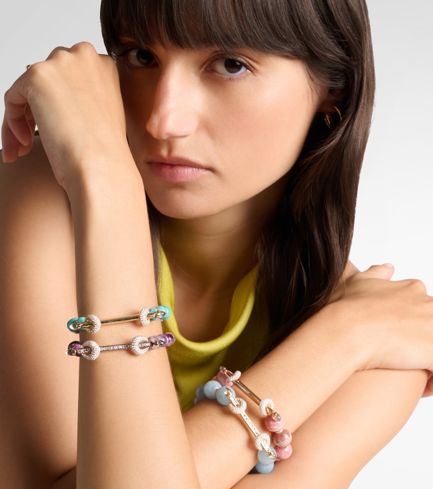Chakra 18kt gold bracelet with gemstones