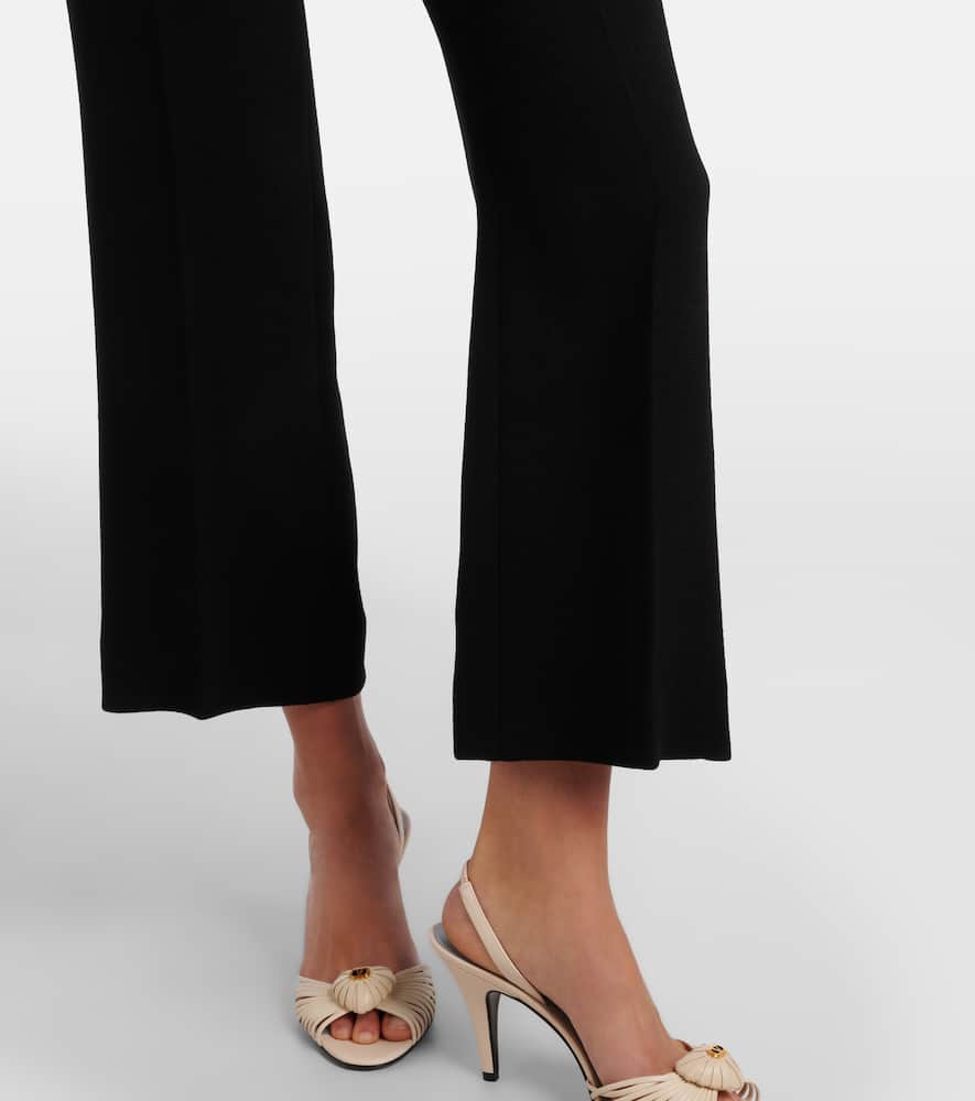 VLogo virgin wool crêpe straight pants