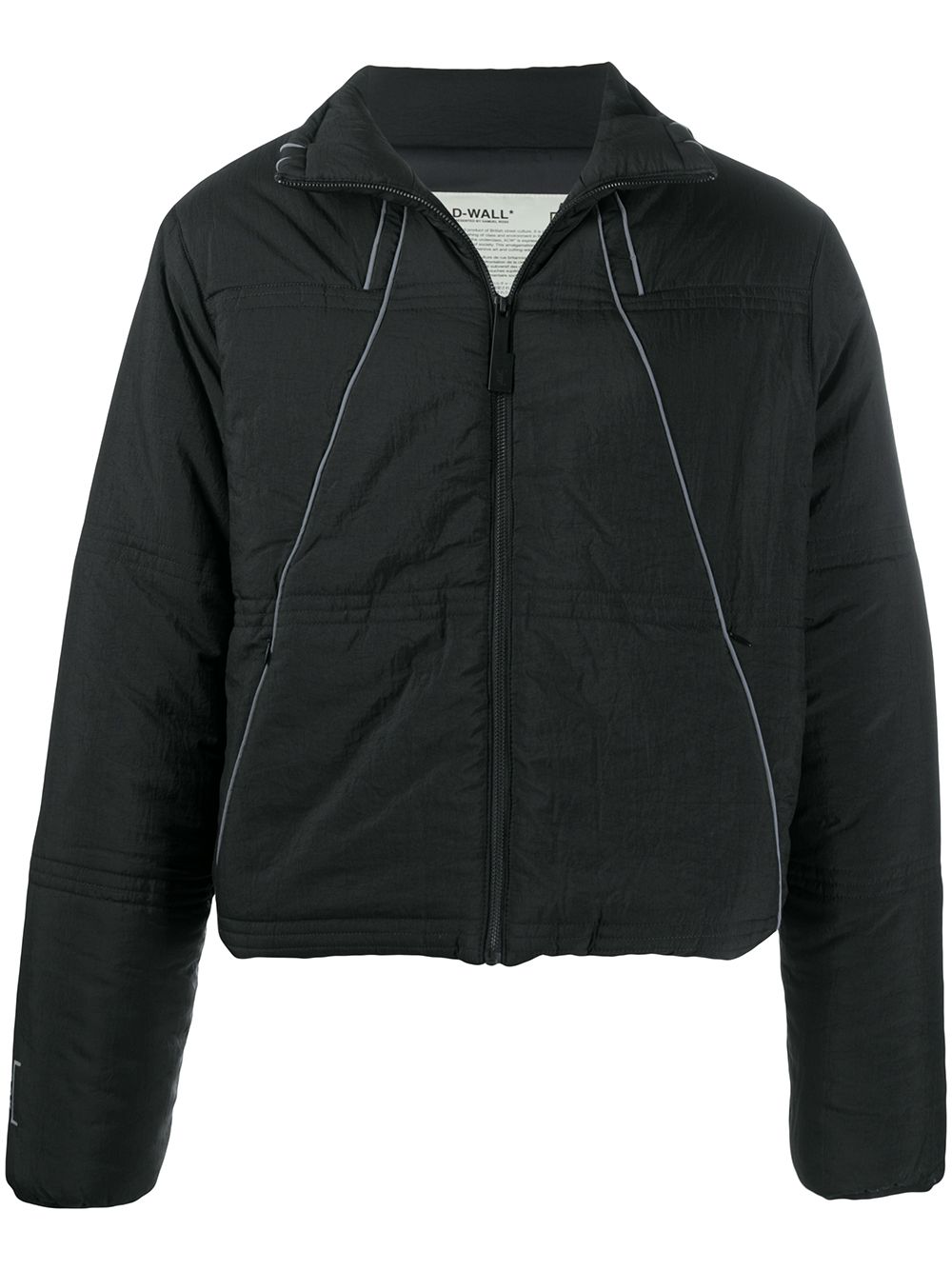 Piped-trim padded jacket - Black