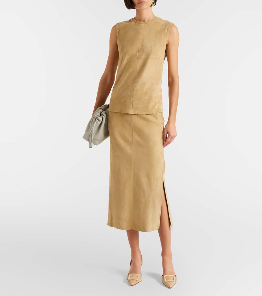 Taylor suede pencil skirt