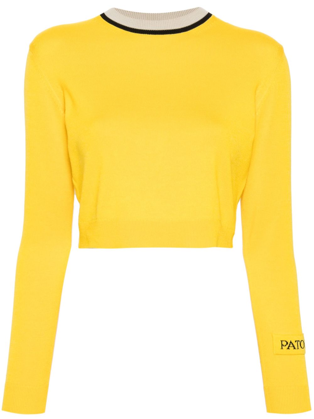 Knitted cropped jumper - Yellow