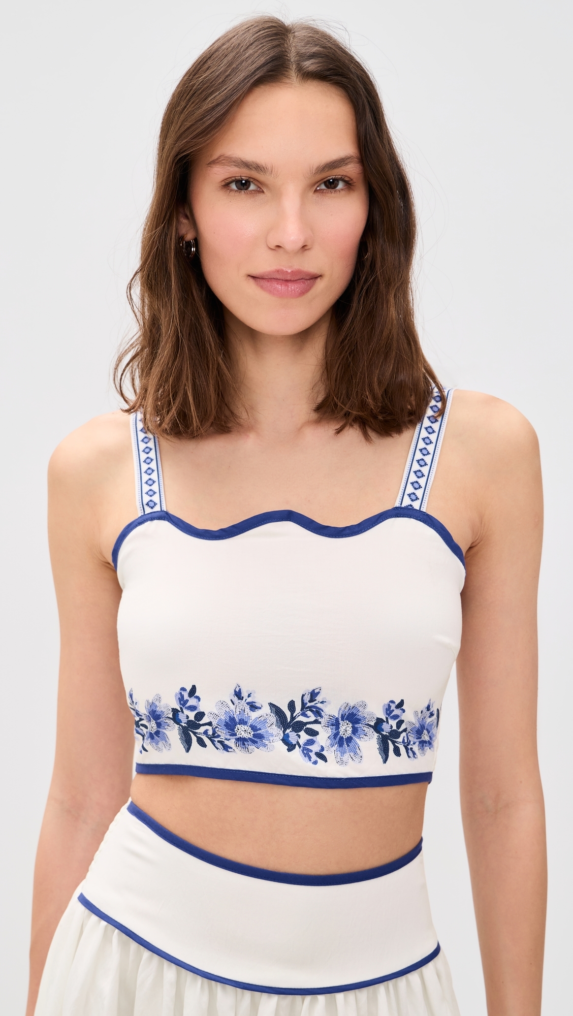 Floral Crop Top Off White Multi