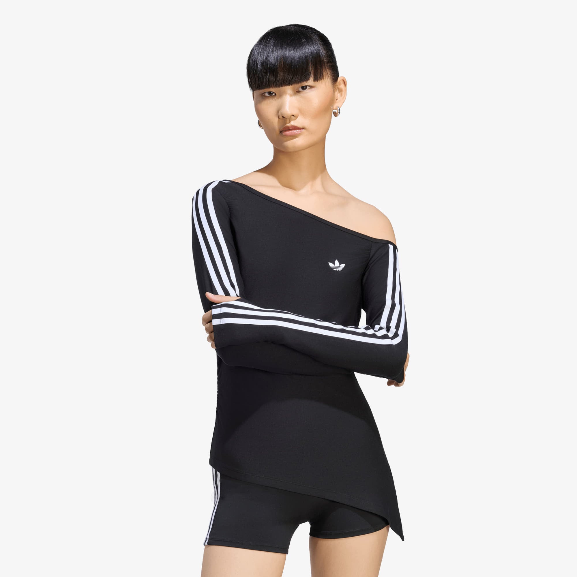 T-shirt adidas One Shoulder Asymmetric Long-Sleeve Top Black