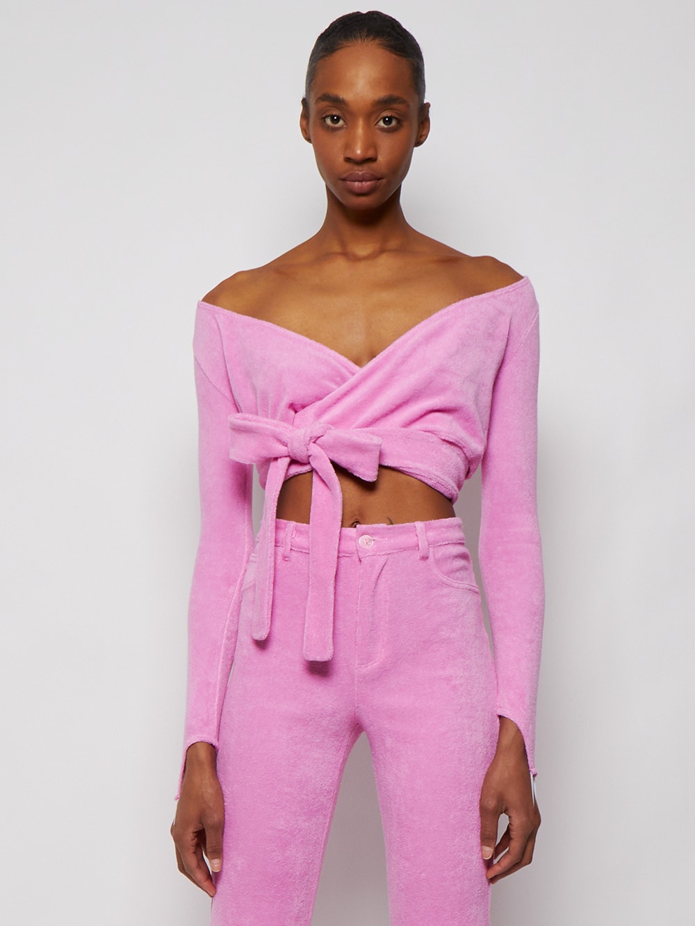 Terry Cropped Dramady Top