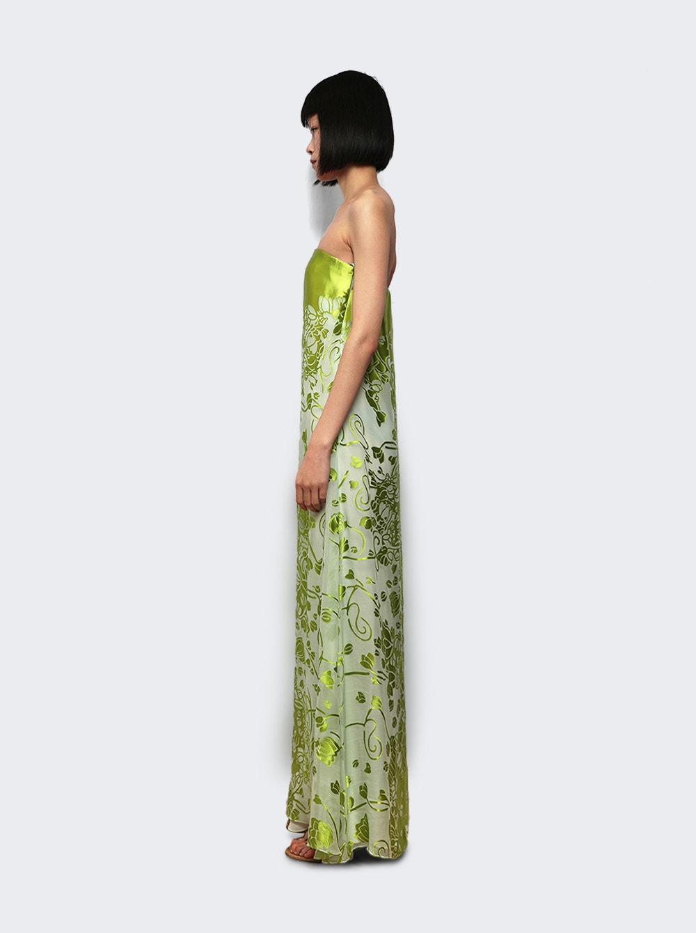 Burnout Strapless Dress Mint And Sour Green