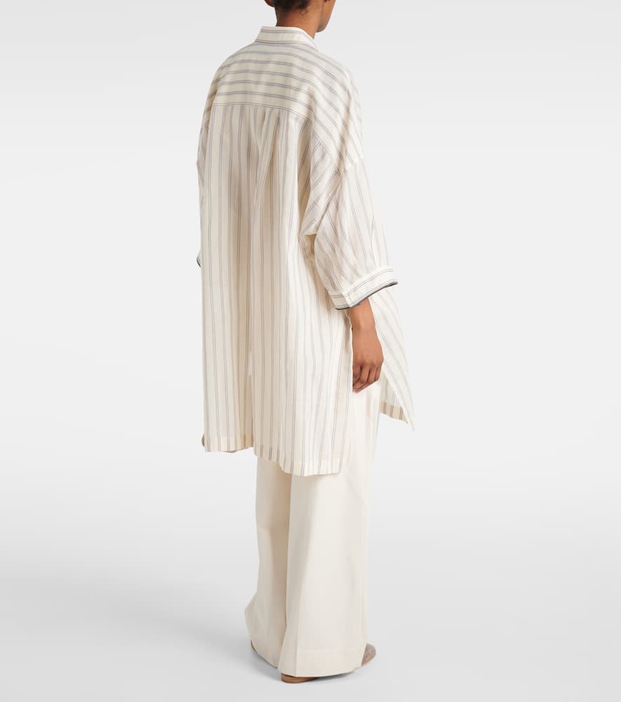 Striped cotton and silk shirt