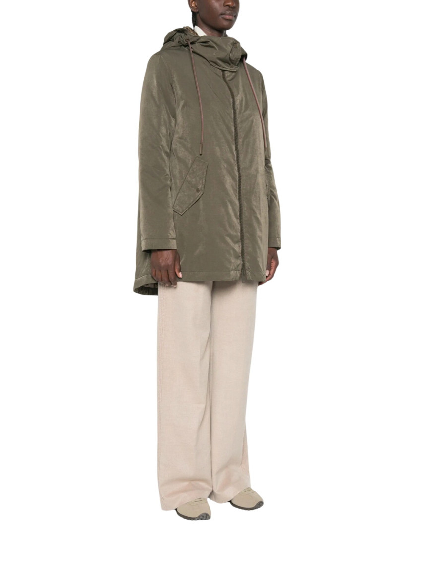 Olive Solid Hood Jackets