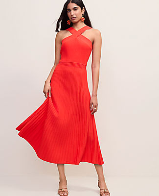 Ann Taylor Ribbed Halter Sweater Dress