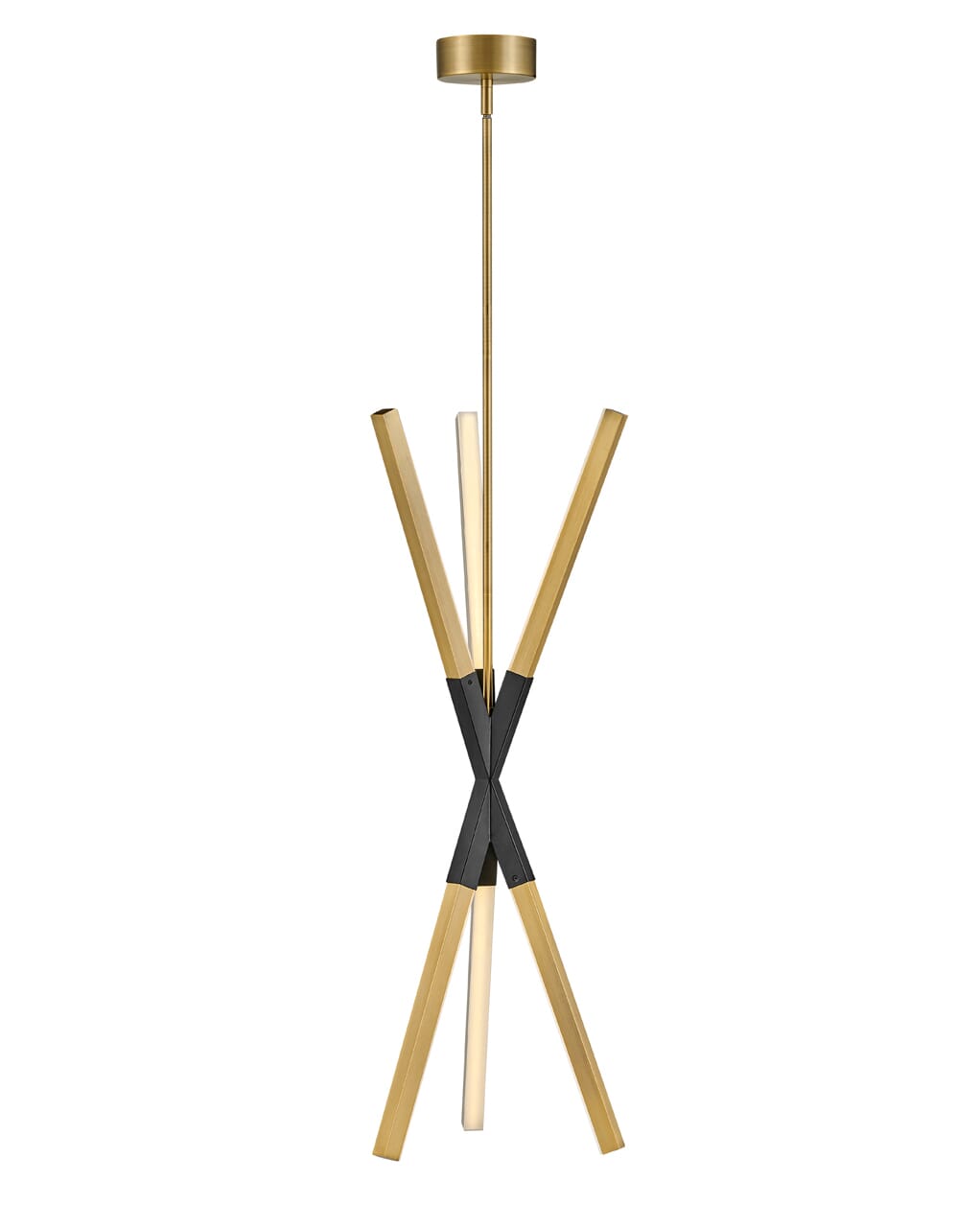Lacquered Brass LED Pendant from the Rae Collection
