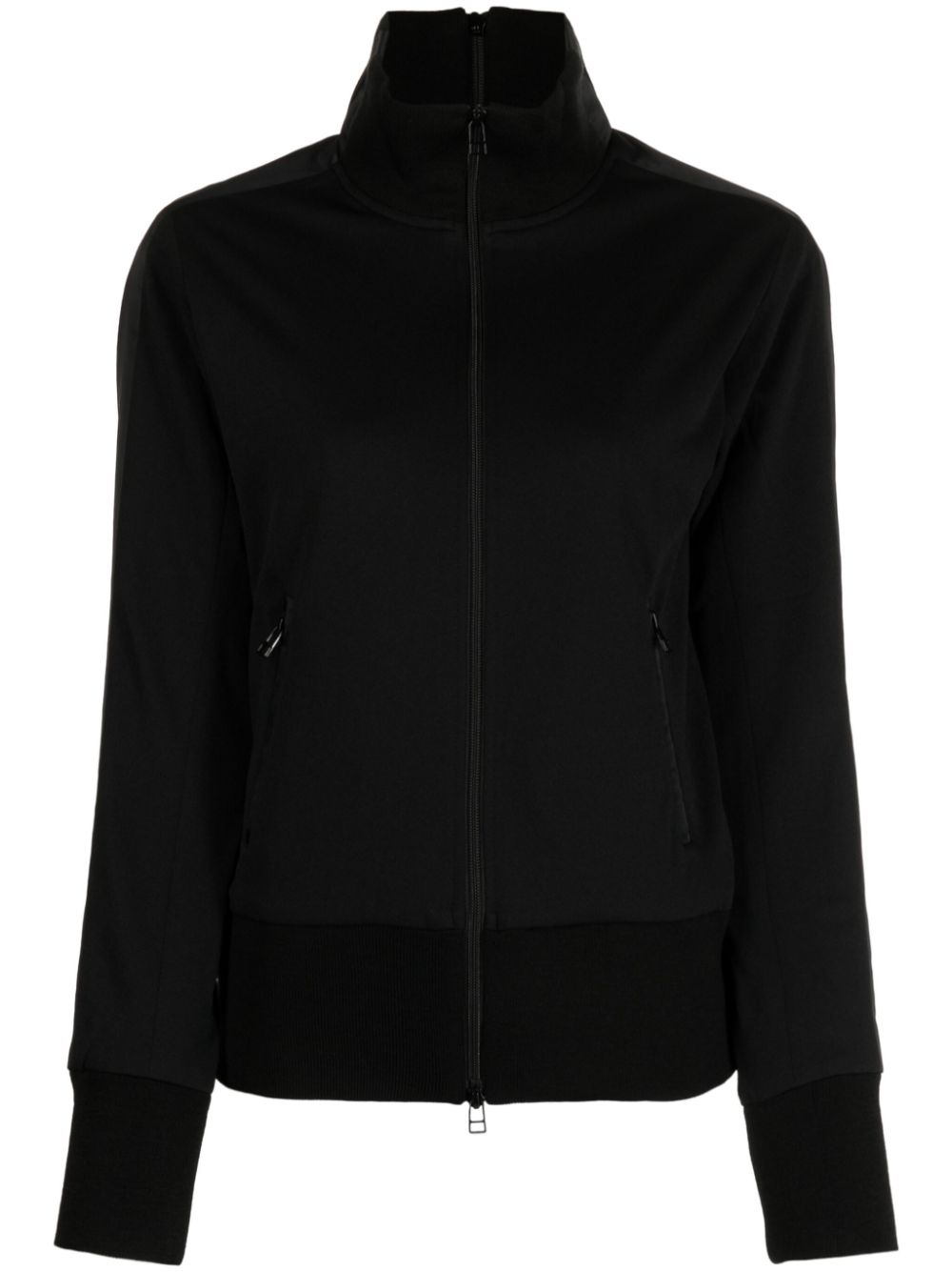 Stripe-detail zip-up sweatshirt - Black
