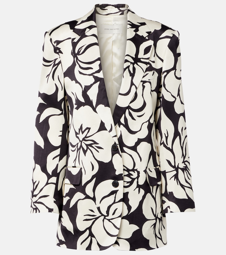 Floral satin blazer