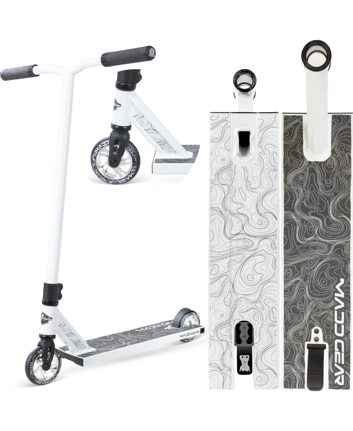 Pro Stunt Scooter for Kids and Teens Ages 8 - 12 – Lightweight Durable Trick Scooter – MG4 - White - White