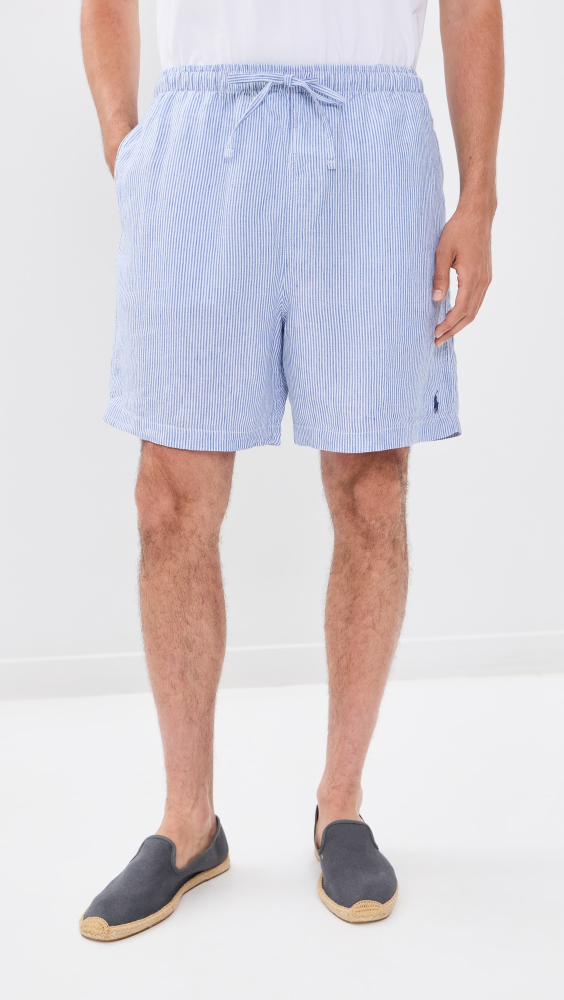 Original Label Prepster Linen Shorts CABANA BLUE WHITE