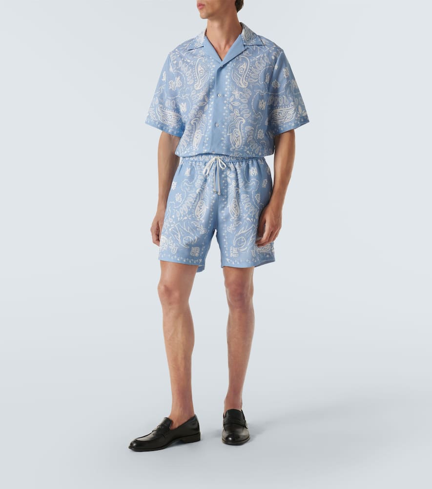 Bandana cotton-blend shorts