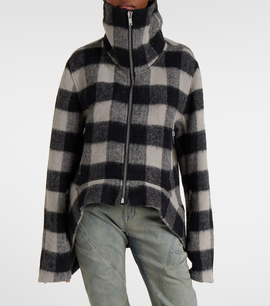 Exploder checked virgin wool jacket