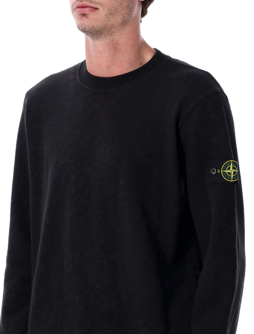 Black Crew Neck Regular Fit Sweatshirt