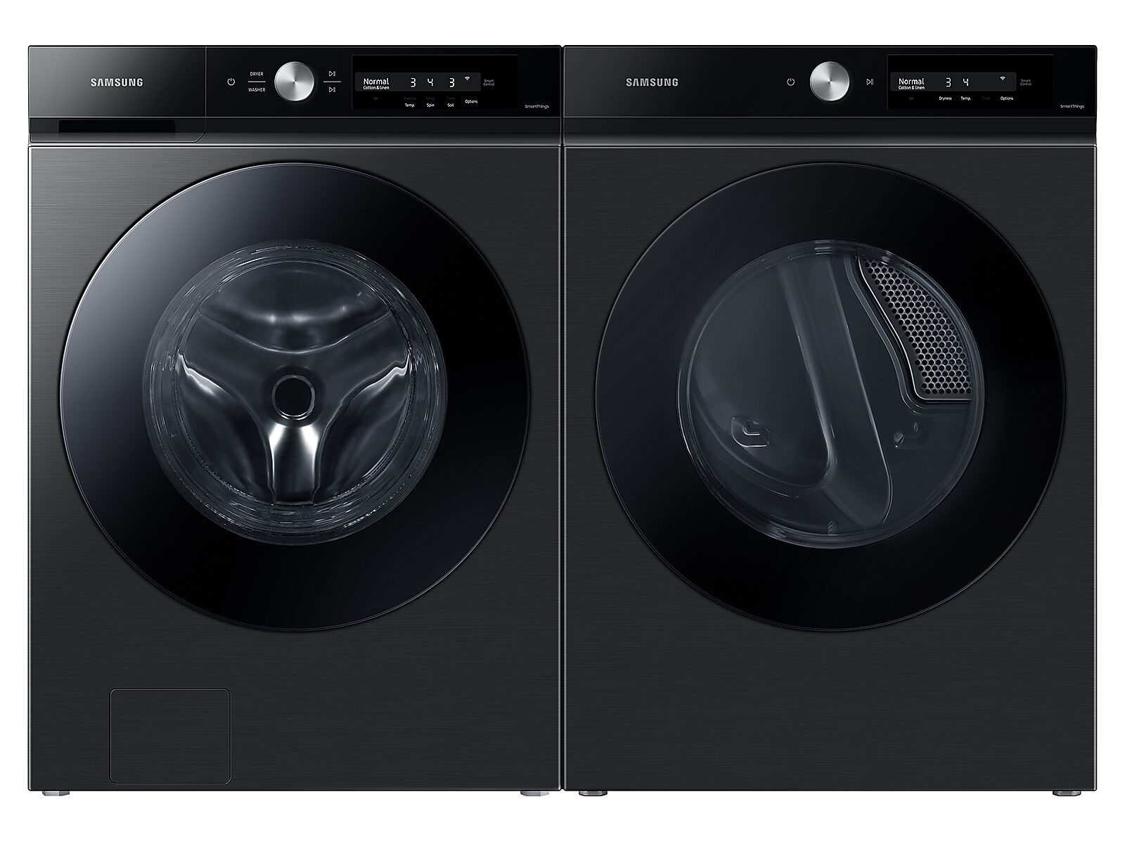 Bespoke 4.6 cu. ft. Large Capacity Front Load Washer with Super Speed Wash and AI Smart Dial in Brushed Black(WF46BB6700AVUS)