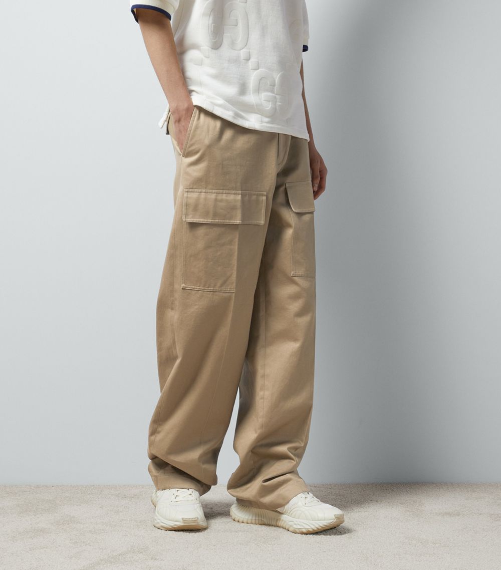 Wide-Leg Cargo Trousers