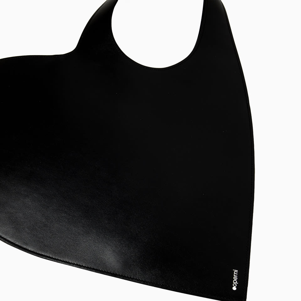 Heart-shape leather tote bag
