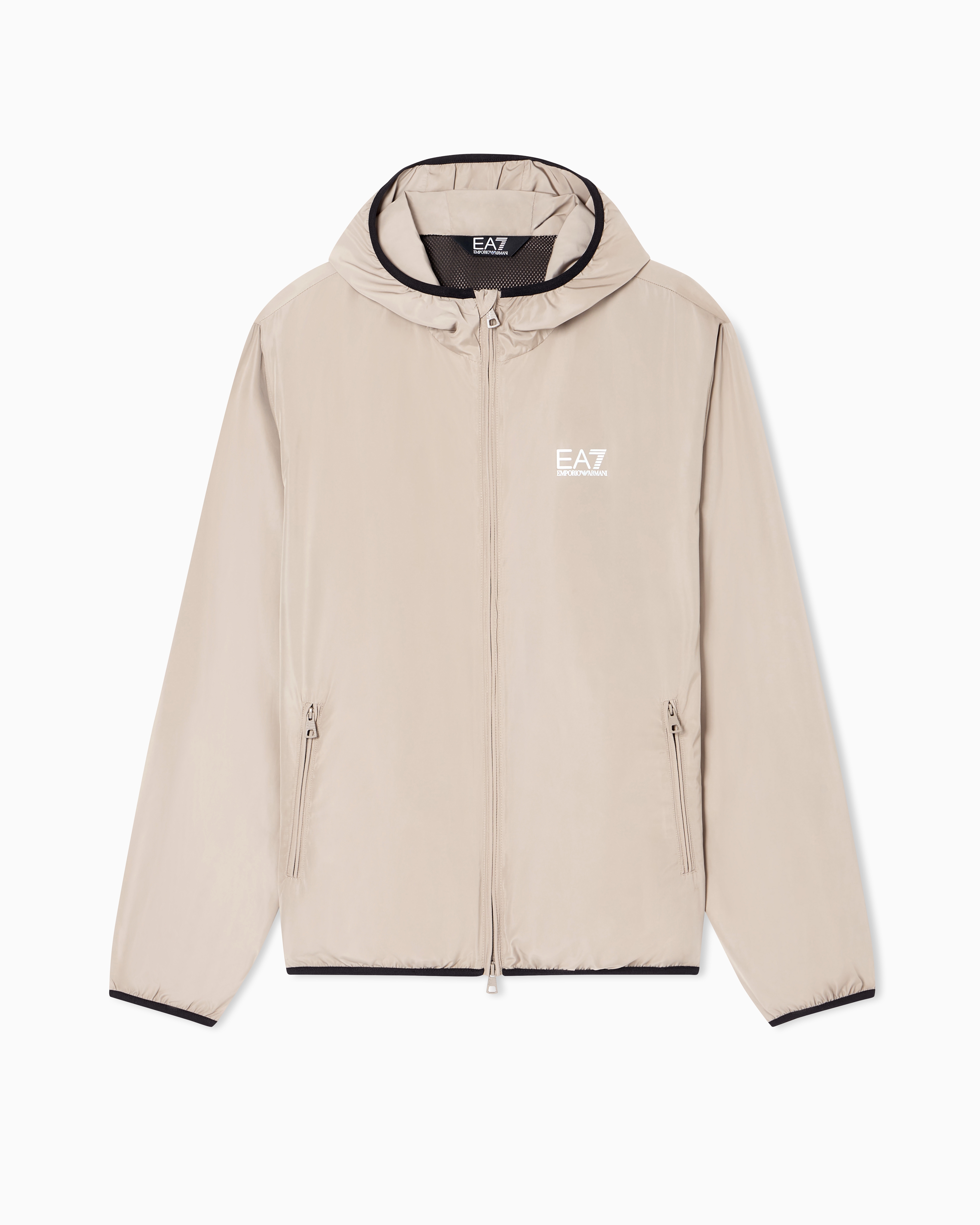 Technical hooded bomber with zip closure Core Identity