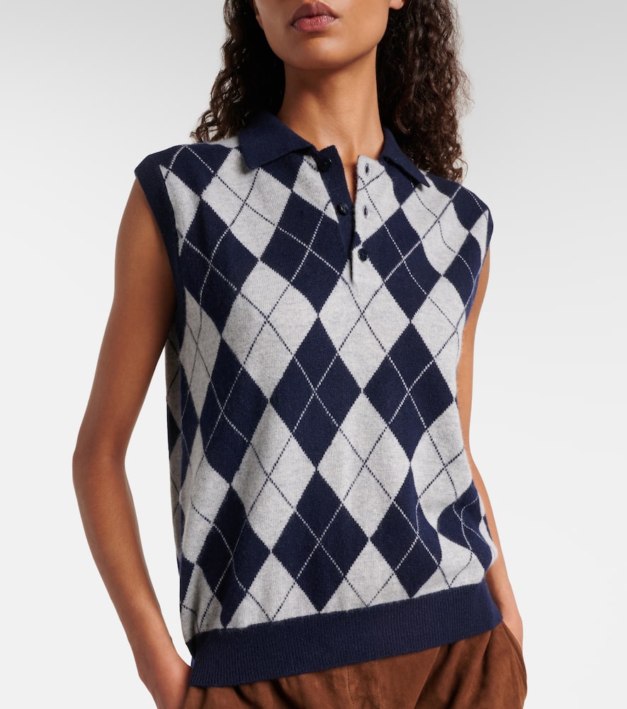 Riana argyle cashmere sweater vest