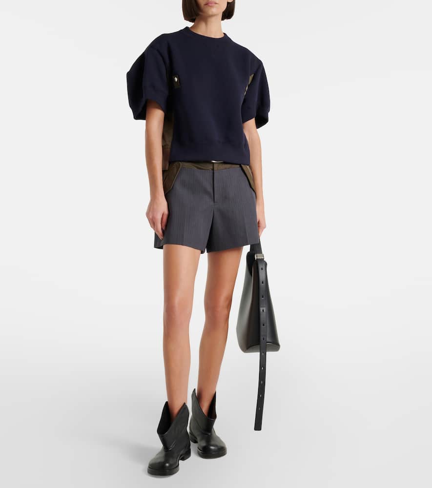 Cotton-blend and twill sweatshirt