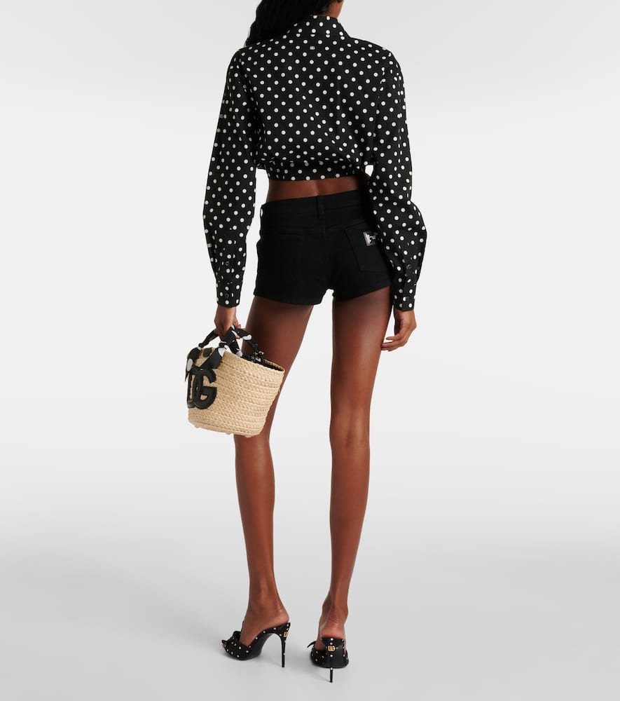 Low-rise denim shorts