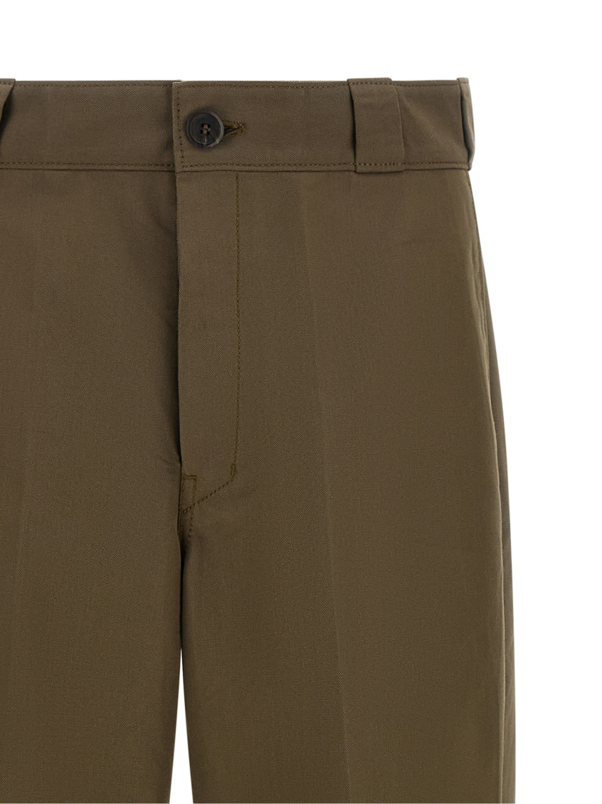 Prada - canvas tailored pants belt loops back pocket