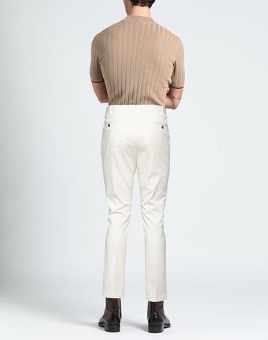 Man Pants Ivory Size 38 Cotton, Silk, Elastane