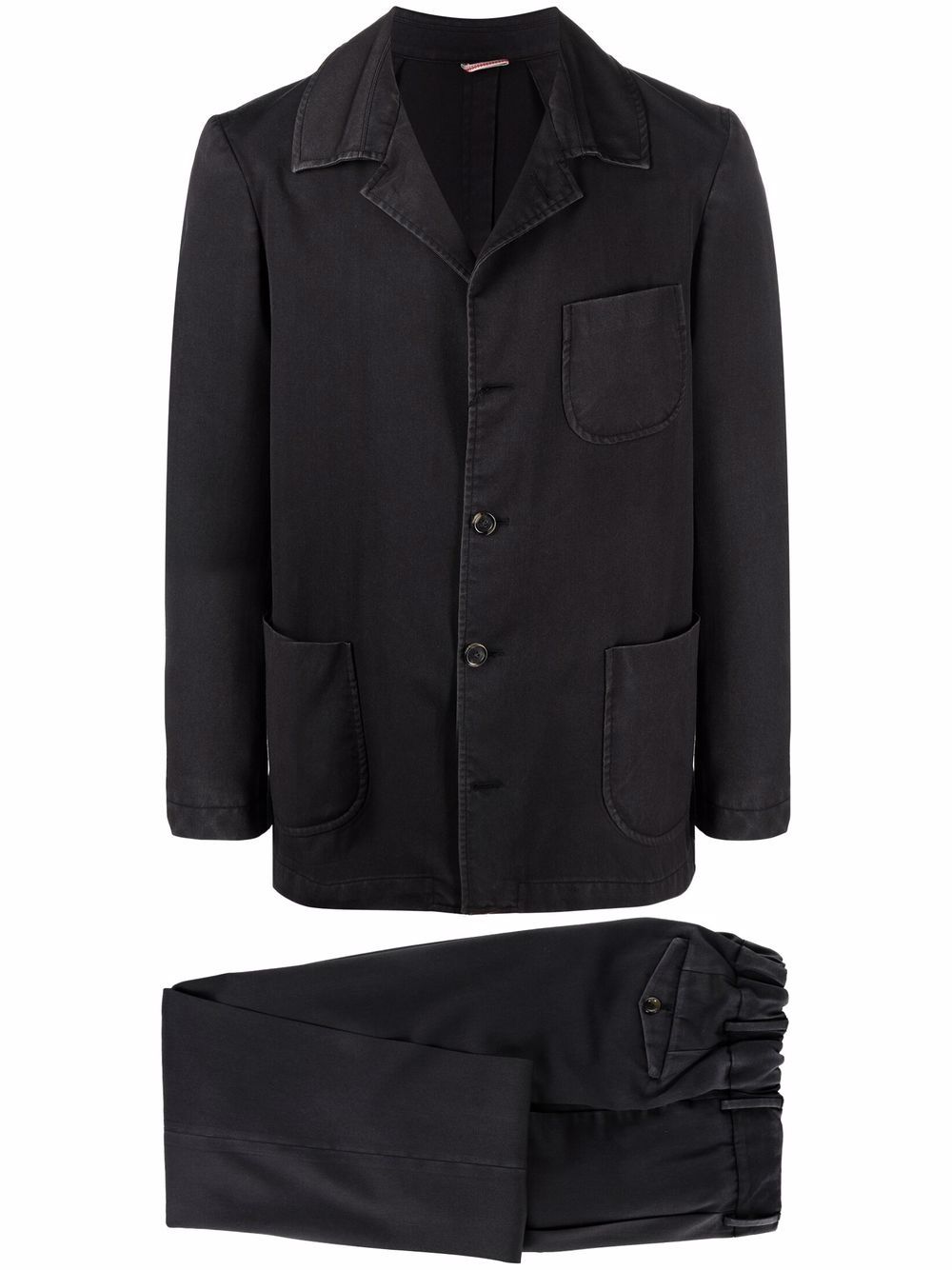 Single-breasted wool suit - Black