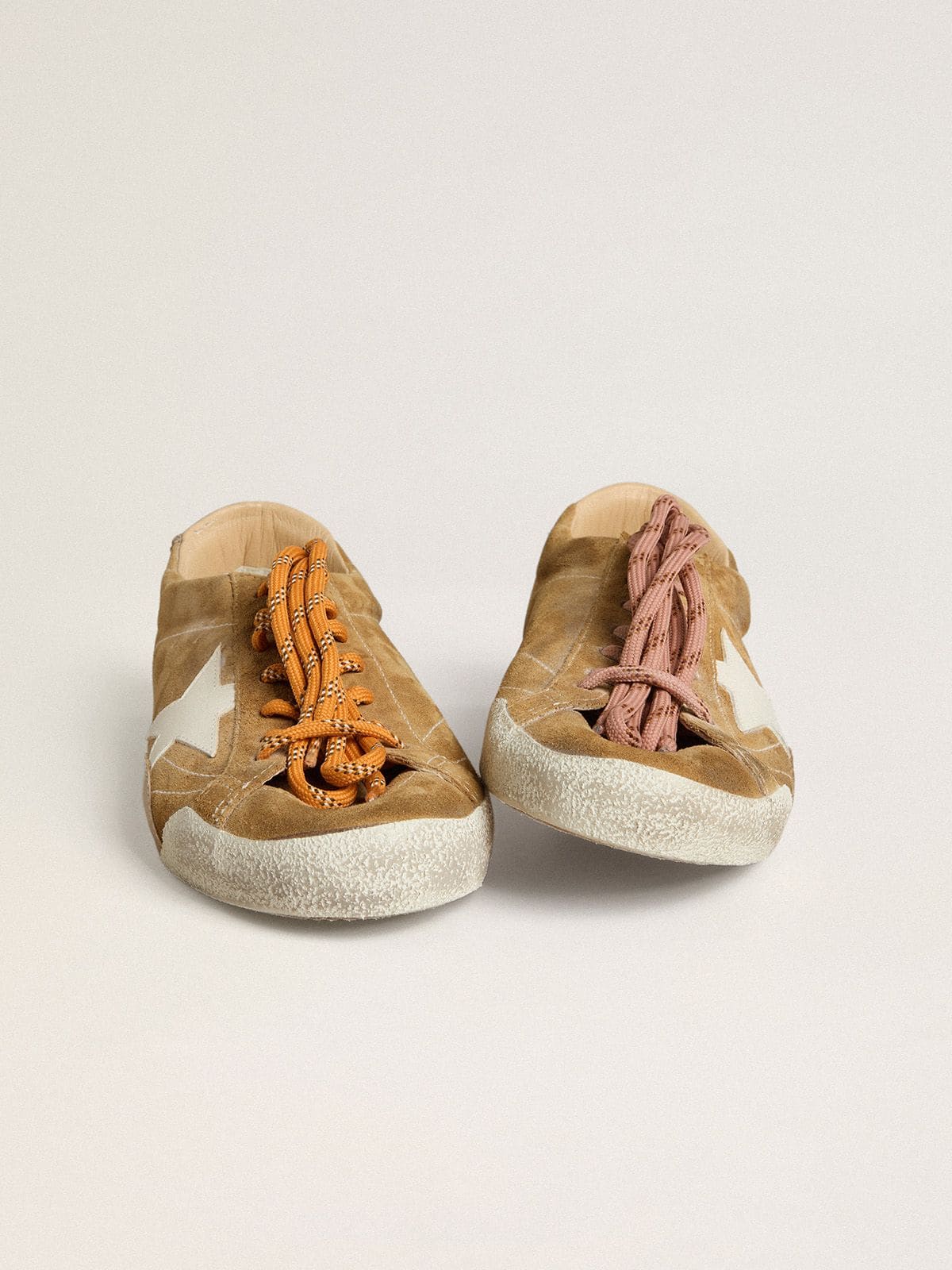 Golden Goose - Women's True-star In Tobacco-colored Suede With White Star And Platinum Heel Tab, Woman
