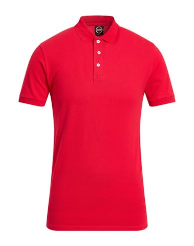 Man Polo shirt Red Size L Cotton, Elastane
