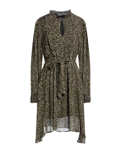 Woman Midi dress Military green Size L Viscose