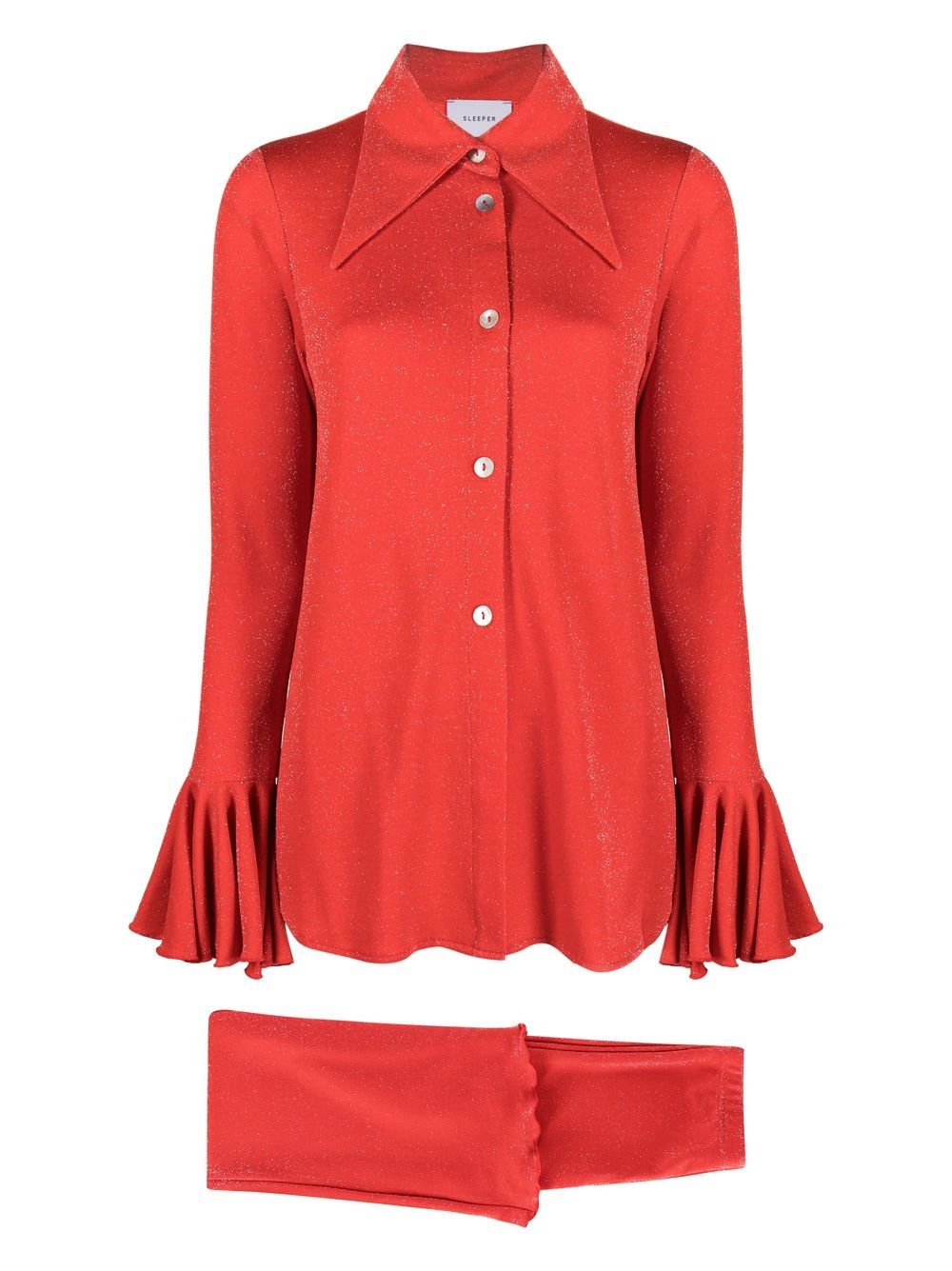 Lurex Lounge two-piece suit - Red
